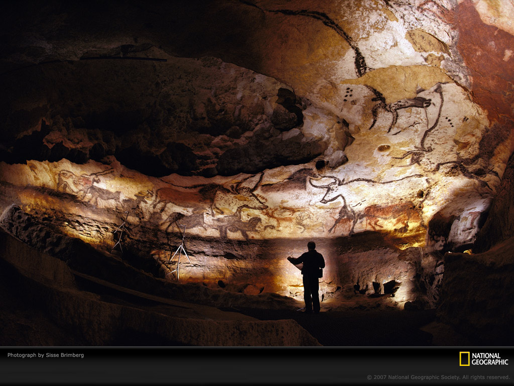 Paredes pintadas en las cuevas interconectadas en Lascaux, en el suroeste de Francia. Foto: Sisse Brimberg