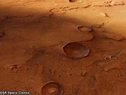 Posibles cauces fluviales en Marte