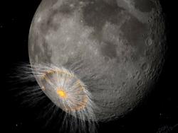 Recreación de un impacto en la Luna. Ilustración: Don Davis.
