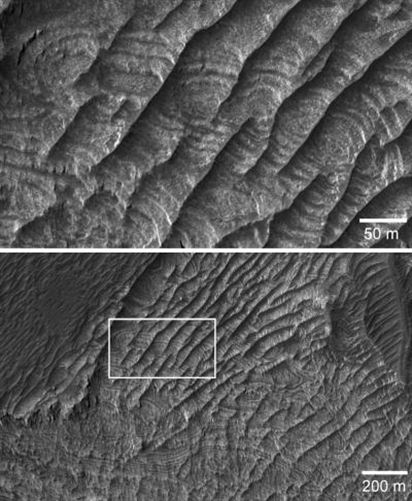 Nuevo tipo de formación geológica en Marte