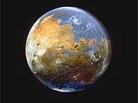 Recreación artística de Marte tras su terraformación