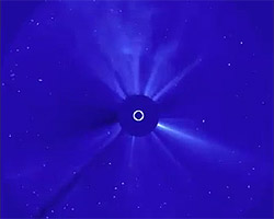 Partículas solares captadas por el satélite SOHO