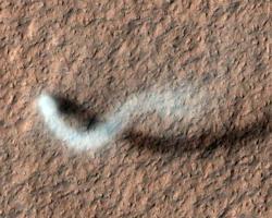 Torbellino de arena en Marte