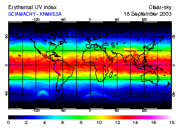 Radiación UV global 18 Septiembre 2003