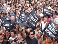 Marcha por la libertad de expresión en peligro en Ecuador