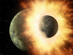 Impacto de planetoide en la Tierra que formarÃ­a la luna
