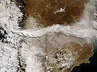 Cenizas del volcán Chaitén observadas desde el espacio